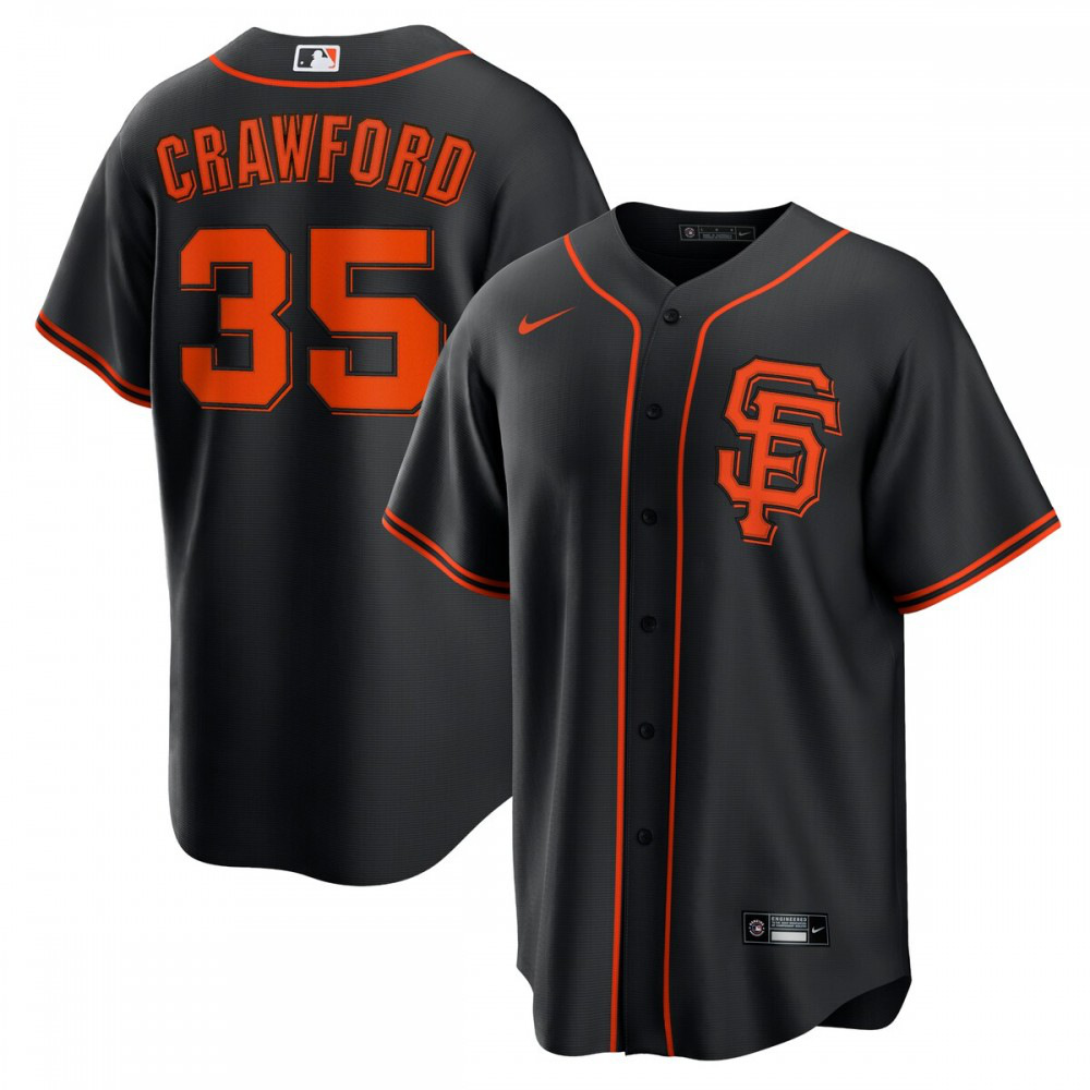 Brandon Crawford San Francisco Giants Alternate Replica Player Name Jersey - Black-Pro Kit Vault | Brand New 26/27 Sports Jerseys